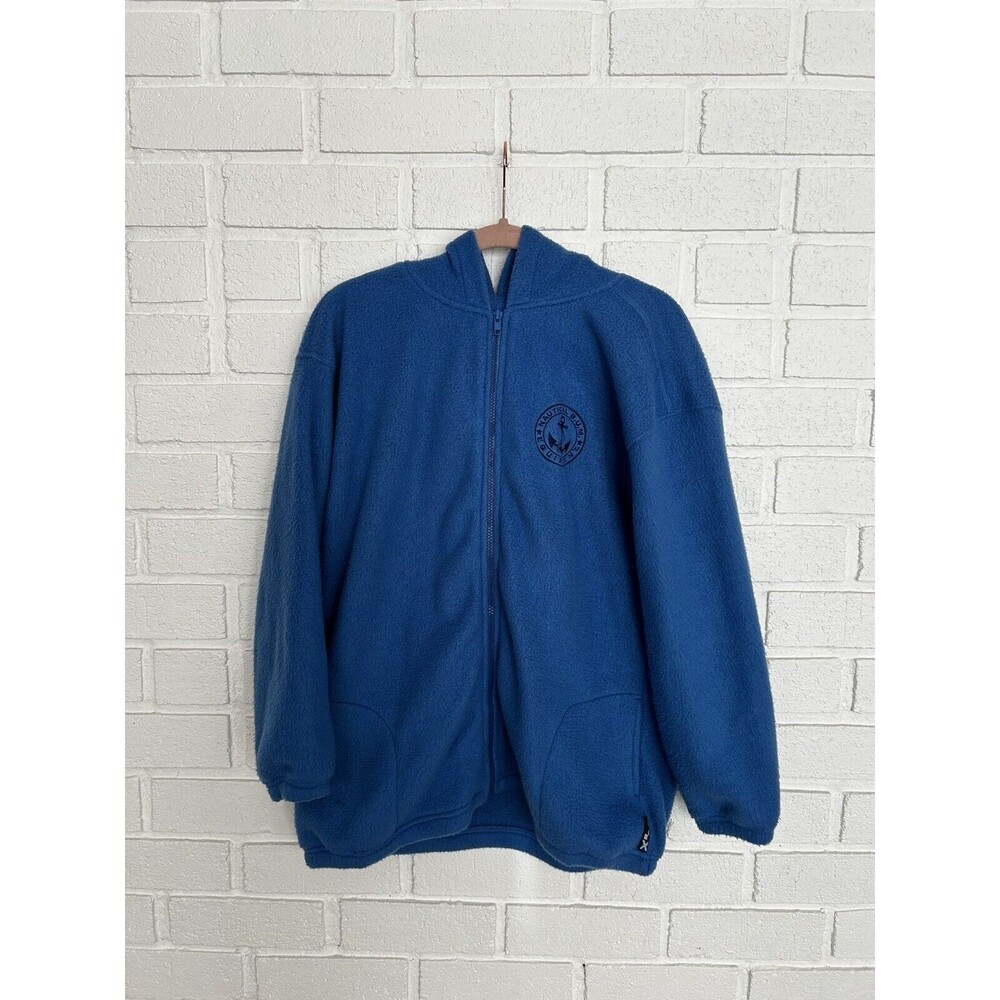 Vintage BUM Equipment Nautical Full Zip Fleece 90’s Mens Large Blue